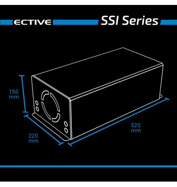 ECTIVE SSI 25 2500W/24V Sinus-Wechselrichter mit MPPT-Laderegler, Ladegert, NVS- und USV-Funktion
