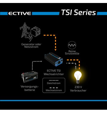ECTIVE TSI 5 500W/24V Sinus-Wechselrichter mit NVS- und USV-Funktion