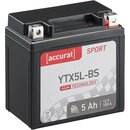Accurat Sport AGM YTX5L-BS Motorradbatterie 5Ah 12V (DIN 50412) YB4L-B...