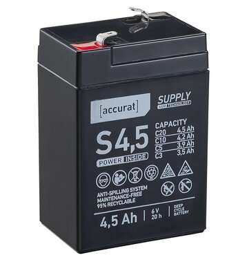 Accurat Supply S4,5 AGM 6V Versorgungsbatterie 4,5Ah Bleiakku