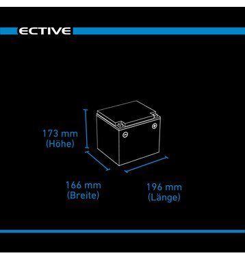 ECTIVE DC 45SC GEL Deep Cycle mit PWM-Ladegert und LCD-Anzeige 45Ah Versorgungsbatterie