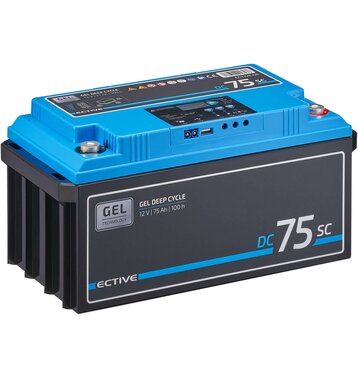 ECTIVE DC 75SC GEL Deep Cycle mit PWM-Ladegert und LCD-Anzeige 75Ah Versorgungsbatterie