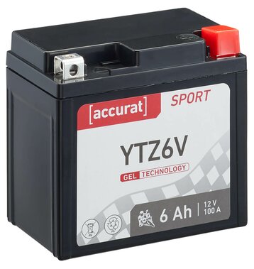 Accurat Sport GEL YTZ6V Motorradbatterie 6Ah 12V YTZ6S