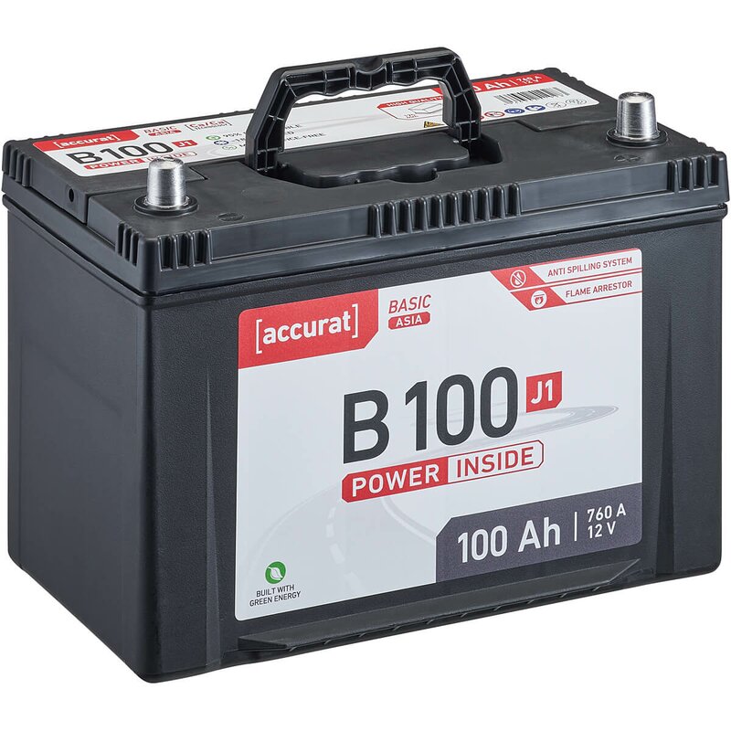 Starterbatterie ASIA 10 12V/100Ah - asiatisches Blockkastenmaß